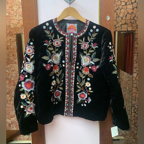 Johnny Was Jackets & Blazers - Embroidered Black Floral Jacket perfect no damage